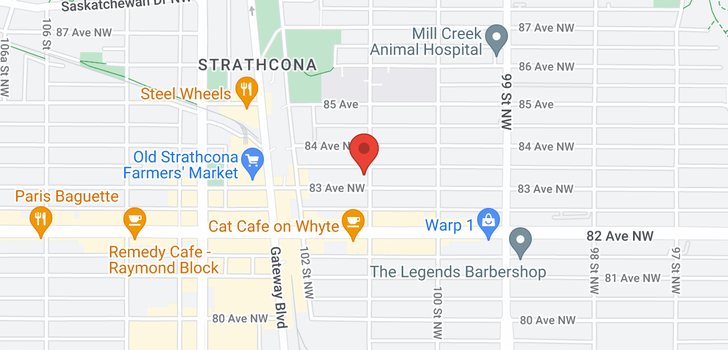map of 8308 101 ST NW